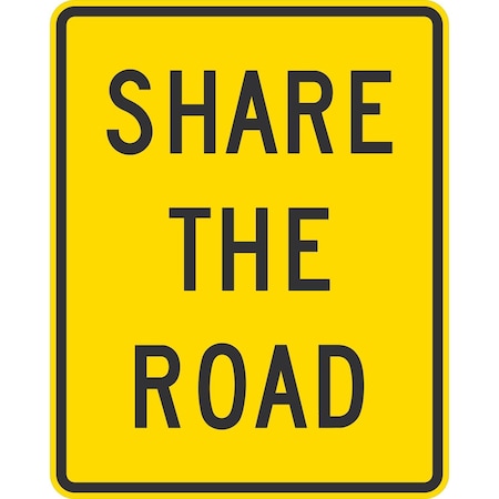 Lyle W16-1, Share The Road, 24x30, Engineer Grade, Yellow G-14093-EG_24x30