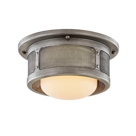 Troy Lighting Bauer 1 Light Flush Mount 11.75 In. Antique Pewter C7370-AP