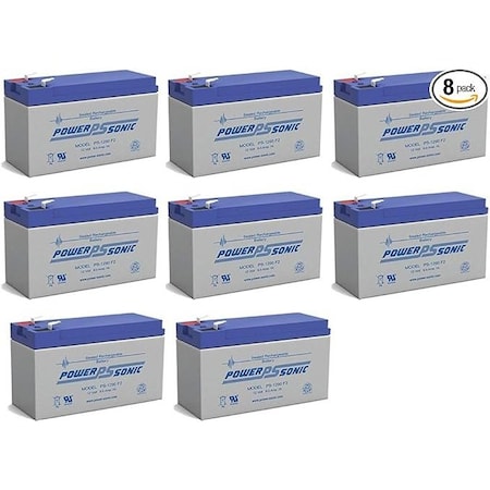 Power-Sonic PS-1290F2 12V 9Ah F2 AGM Rechargeable Batteries, 8PK PS-1290 F2