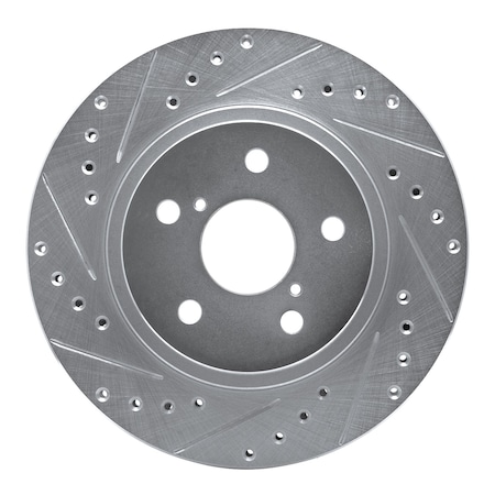 Dynamic Friction Co DFC Brake Rotor - Drilled and Slotted - Silver 631-76122L