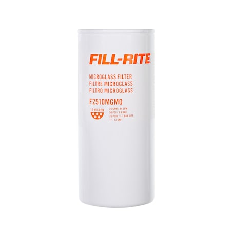 Fill-Rite Fuel Filter, 25 gpm, 50 psi, 8-5/8 in L F2510MGM0
