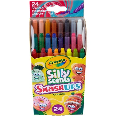 Crayola Silly Scents Smash Ups Mini Twistables Scented Crayons, 24 Colors, 96PK 523470