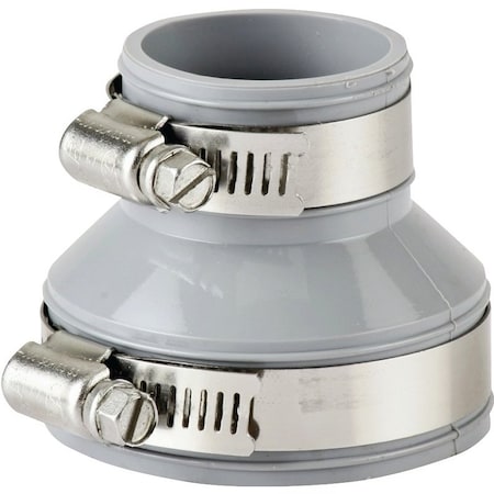 Prosource Drain Trap Connector, 2 in, PVC, Gray DTC-215