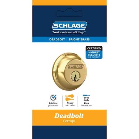 Schlage Schlage Bright Brass Zinc Double Cylinder Deadbolt B62 N G 505 605