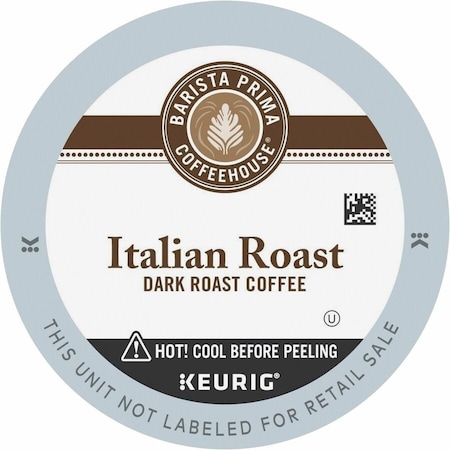 Barista Prima Coffeehouse K-Cup Italian Roast Coffee, Compatible with Keurig Brewer, French/Dark, K-Cup, 4PK 5000355673