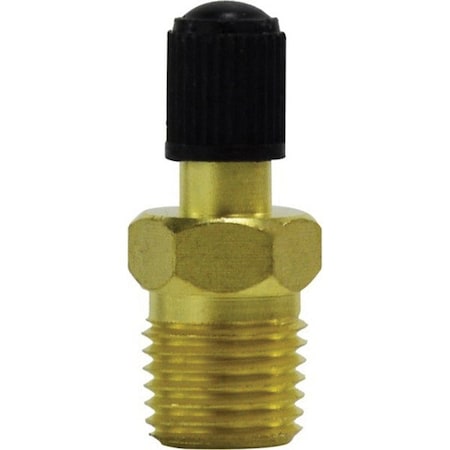 Midland Industries Spring Core Tank Valve with Black Cap, 1/4 in Nominal, MNPT, 300 psi Pressure 46622