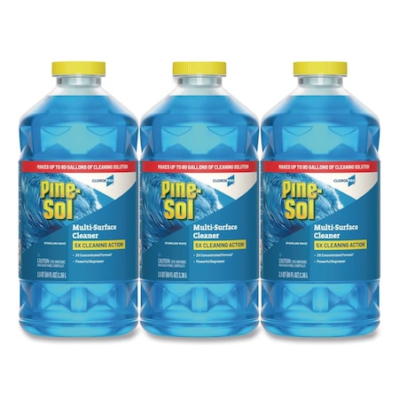 Pine-Sol Multi-Surface Cleaner, Bottle, 80 oz, Sparkling Wave, 3 PK 60609CT