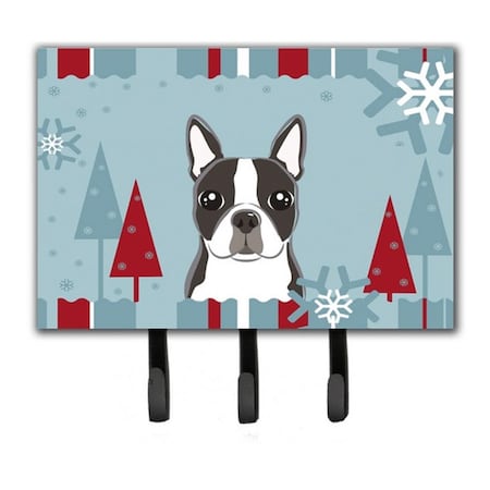 Carolines Treasures Winter Holiday Boston Terrier Leash and Key Holder BB1699TH68