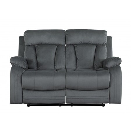 Homeroots 40" Modern Grey Fabric Loveseat 329388