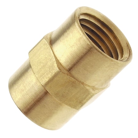 Tru-Flate ADAPTER FITTING 1/4 Inch Female NPT x 1/4 Inch Female NPT; Straight; Brass; Single; Carded Packaging 21-515