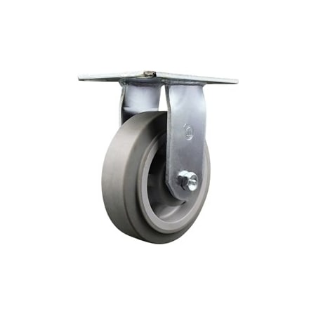 Service Caster 6 Inch Heavy Duty Thermoplastic Rubber Rigid Caster with Roller Bearing SCC SCC-35R620-TPRRF