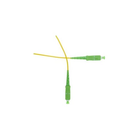 Cable Wholesale SC/APC OS2 Simplex 2.0mm Fiber Optic Patch Cord, OFNR, Singlemode 9/125, Yellow Jacket, Green SCSC-00330