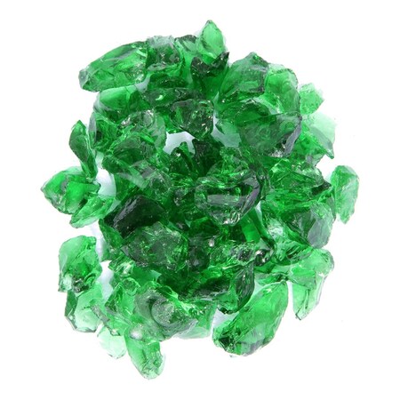 Homeroots Green Round Reflective Fire Pit Glass 479093