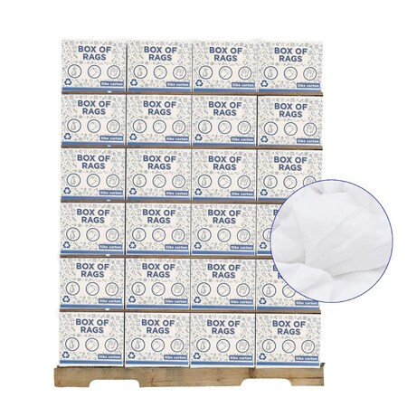 Supremeplus New White Knit T-Shirt Cleaning Rags, 600 lbs. Pallet, 120 x 5 lbs. Boxes, 120PK SP-9602