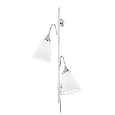 Mitzi Mara 2 Light Wall Sconce 5.5 In. Polished Nickel HL356102-PN