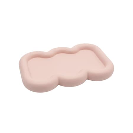 Homeroots 7in Pale Pink Resin Handmade Scalloped Trinket Tray 724178