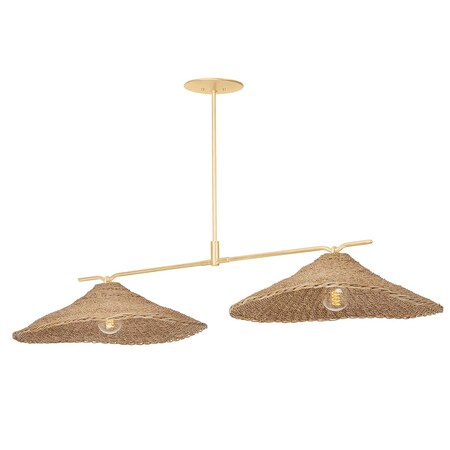 Troy Lighting Valier 2 Light Linear 56.25 In. Vintage Gold Leaf F8755-VGL