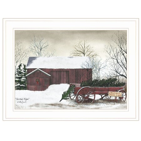 Homeroots Christmas Wagon 1 White Framed Print Wall Art 406262