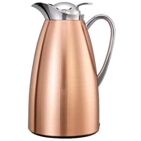 Service Ideas Classy Carafe, Vacuum Insulated Carafe, Glass Vacuum, 1 Liter, Copper CJZ1CP