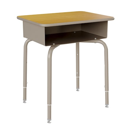 Flash Furniture Billie Student Desk with Open Front Metal Book Box - Maple/Silver FD-DESK-GY-MPL-GG
