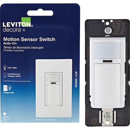 Leviton Decora White 900 Sq. Ft. Coverage 180 Deg. Detection Occupancy Sensor Switch R02-DOS02-1LW