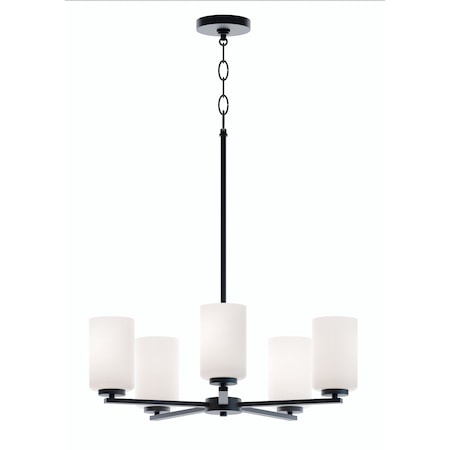 Afx Leo 5-Light Med Base Chandelier, Black LEOP24MBBK