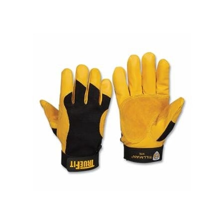 Tillman TrueFit Leather-Palm Gloves, 1475, Top Grain Cowhide/Rough Side Out Cowhide Palm/Spandex BOH, Sm, 12PK 724-1475S