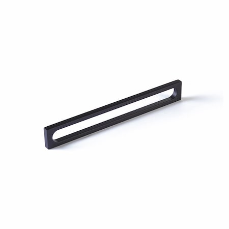 Schaub 8-3/8in Cafe Modern Oval Slot Cabinet Pull with 8in Center to Center Matte Black Finish 10034-MB