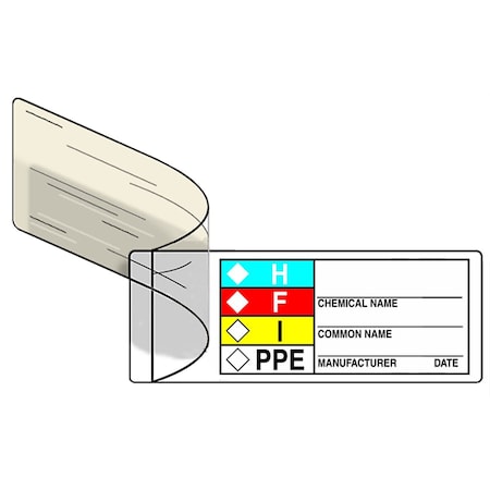 Accuform HMCIS Safety Label, 1 in Length, 3 in Width, H, F, I, PPE Legend, Adhesive Vinyl LZS321EV