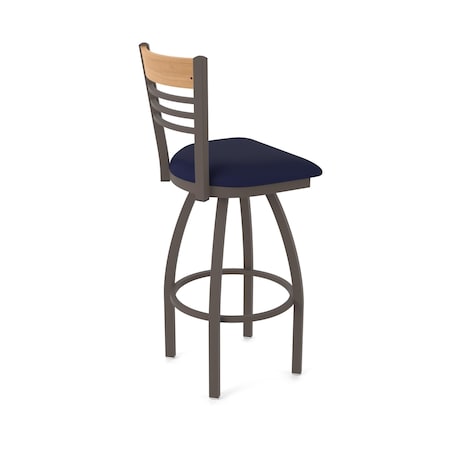 Holland Bar Stool Co Eleanor 25in Swivel Counter Stool with Bronze Finish, Medium Back and Canter Twilight Seat 880