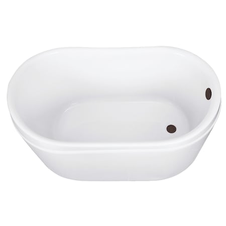 Kingston Brass 52-Inch Acrylic Oval Double Slipper Freestanding Tub with Overflow/Drain Assembly VTRS522928M5
