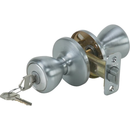 Kwikset Tylo Satin Chrome Entry Door Knob 400T 26D CP K6 V1