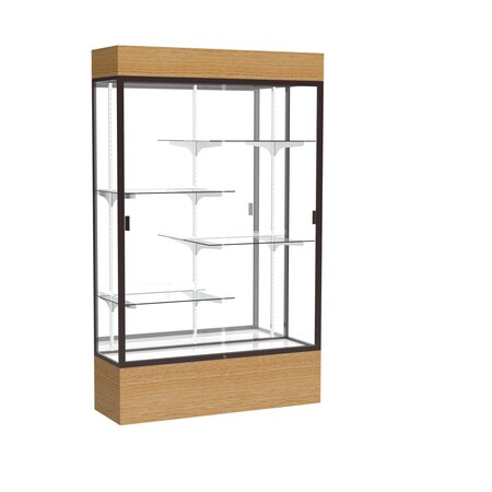 Ghent Lighted Floor Display Case 48x80x16, Mirror 2174MB-BZ-AK