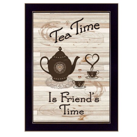 Homeroots Tea Time 3 Black Framed Print Kitchen Wall Art 405389