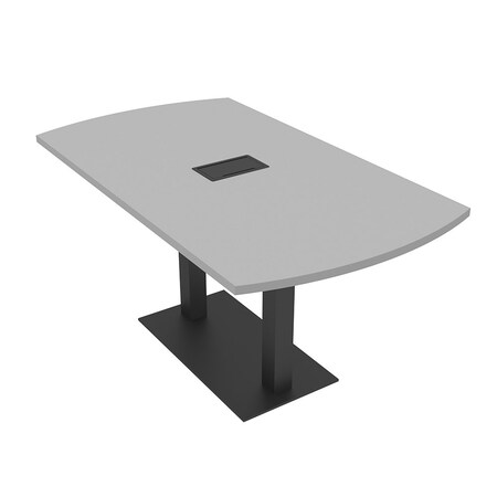 Skutchi Designs Arc Rectangle Meeting Room Table, 36 in W, 60 in L, Grey HAR-AREC-36x60-DOU.BK-U779-EBLK