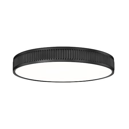 Z-Lite Stari 1 Light Flush Mount, Matte Black, 20.75 In W 1013F20-MB-LED