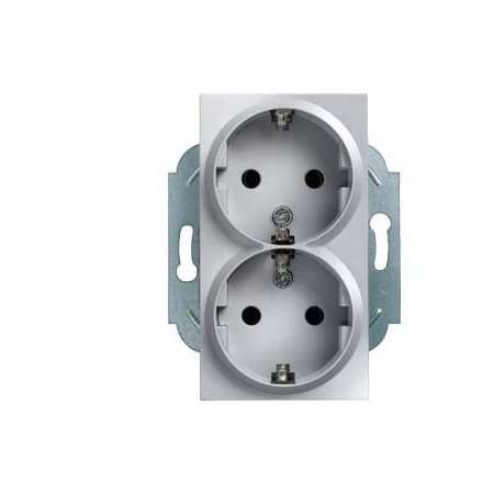 Siemens DELTA miro SCHUKO double socket outlet 10/16A 250V with/without screw-type 5UB2212-4KK