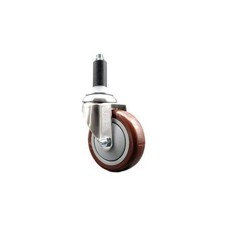 Service Caster 4 Inch 316SS Maroon Polyurethane Wheel Swivel 1 Inch Expanding Stem Caster SCC-SS316EX20S414-PPUB-MRN-1