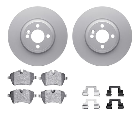 Dynamic Friction Co DFC GEOSPEC Coated Rotors with 5000 Brake Pads - Ceramic and Hardware 4512-32034