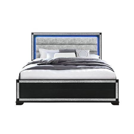 Global Furniture Usa Contemporary Glam Soleil Charcoal King Bed SOLEIL-CHARCOAL-KB