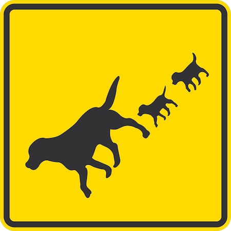 Lyle Dog Crossing Symbol, 24x24, Engineer Grade, Yellow G-12836-EG_24x24