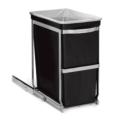 Simplehuman 30 L Rectangular Pull-Out Can, Black, Plastic, 9.8 in CW1124