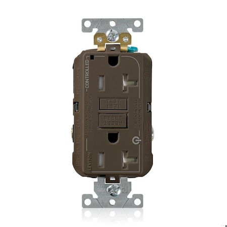Leviton SmartlockPro GFCI MC 20A TR/PI Brn G5362-2T0