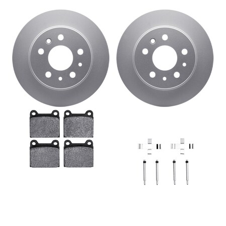 Dynamic Friction Co DFC GEOSPEC Coated Rotors with 5000 Brake Pads - Ceramic and Hardware 4512-63119