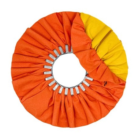 Renegade Products Usa Combination Airway Buffing Wheels, 10 Inch, Orange-Yellow, No Center Plate FAW10X3N4-16P86OT/YT