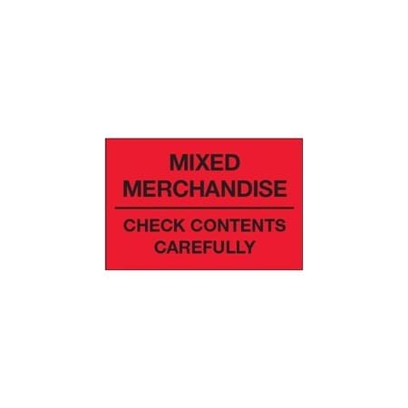 Bubblefast 2 x 3'' - ''Mixed Merchandise - Check Contents Carefully'' Fluorescent Red Labels BFDL1621