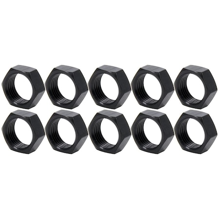 Allstar Performance 0.63 in. 18 Right Hand Aluminum Thin OD Jam Nuts, Black, 10PK ALL18286-10