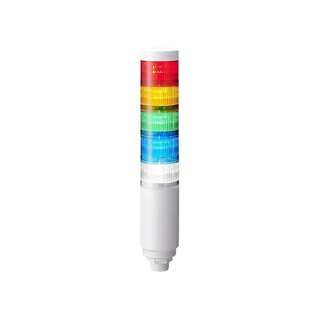 Patlite Signal Tower, 12 13/16 in H, 24V DC LR6-502W8NW-RYGBC