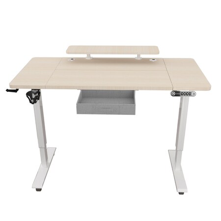 Homeroots 63" Adjustable Beige Standing Desk 558236