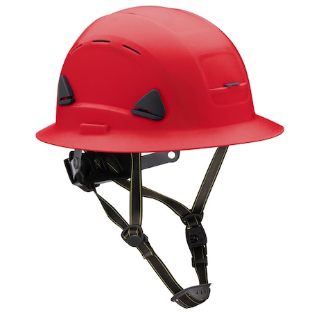Fibre-Metal By Honeywell Type II Vented, Full Brim Industrial Climbing Helmet w/HDPE Shell, 8-Point Textile Suspension, Wheel R CSH13015